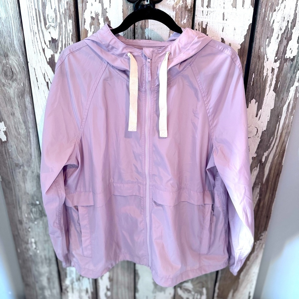 Madewell Lavender Hooded Windbreaker Jacket